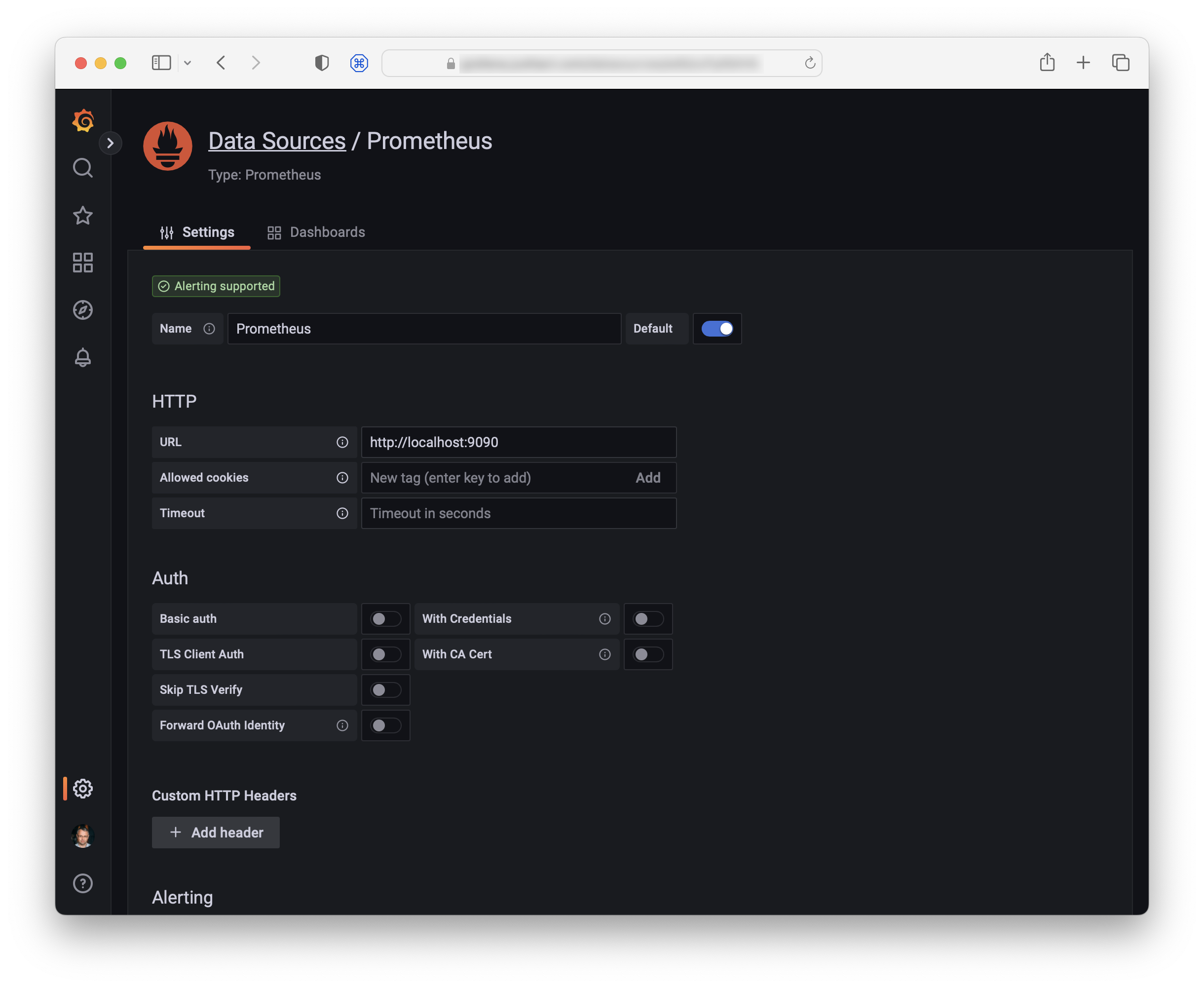 Add Prometheus as Grafana data source