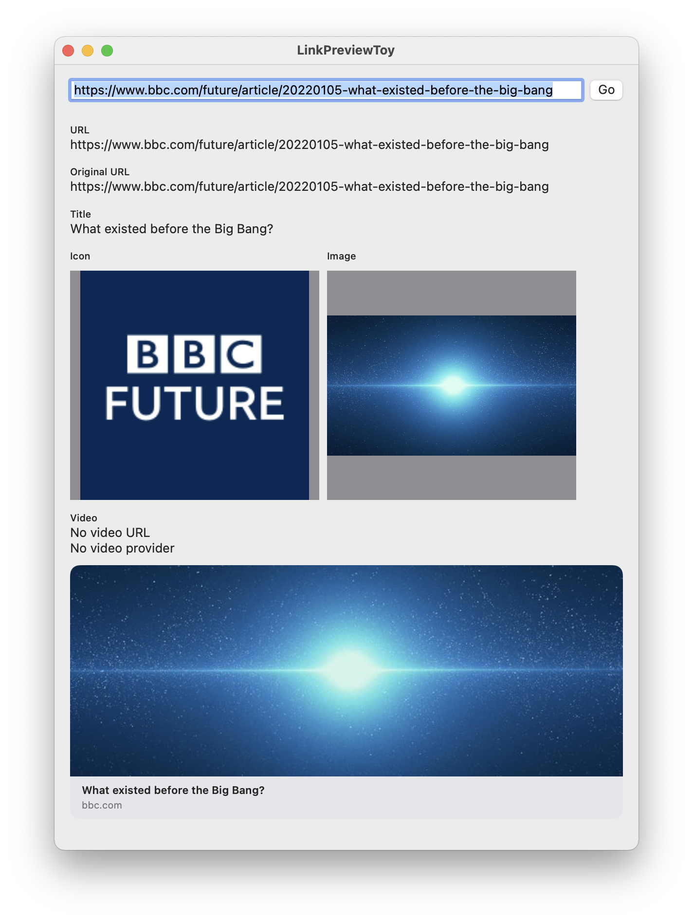 LinkPreviewToy on macOS